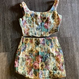 Cider Two Piece Floral Matching Set in Size Small